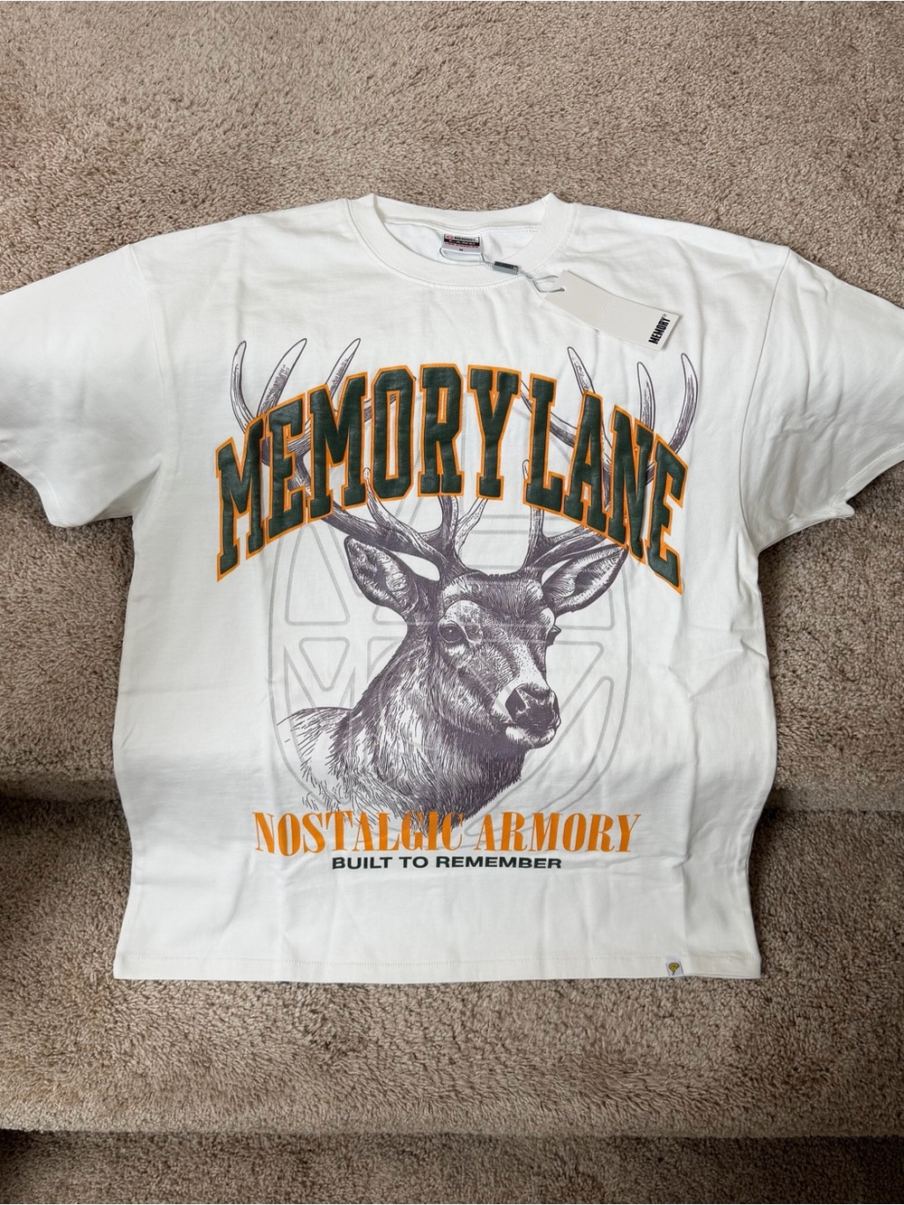 Memory Lane White Graphic Short Sleeve Tee -